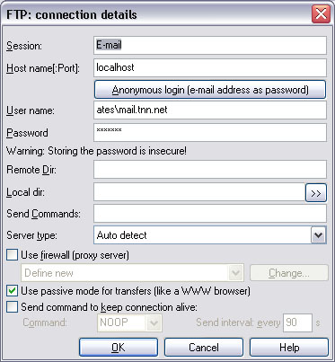 FTP Client Settings